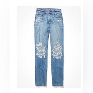 AE STRIGID RIPPED HIGHEST WAIST BAGGY STRAIGHT JEAN